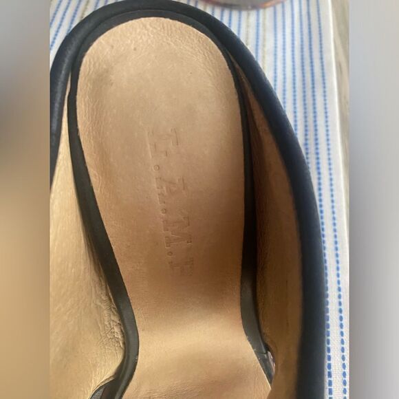 L.A.M.B. Black Leather Suede Open Toe Stiletto Sandals Size 6 - Picture 9 of 16